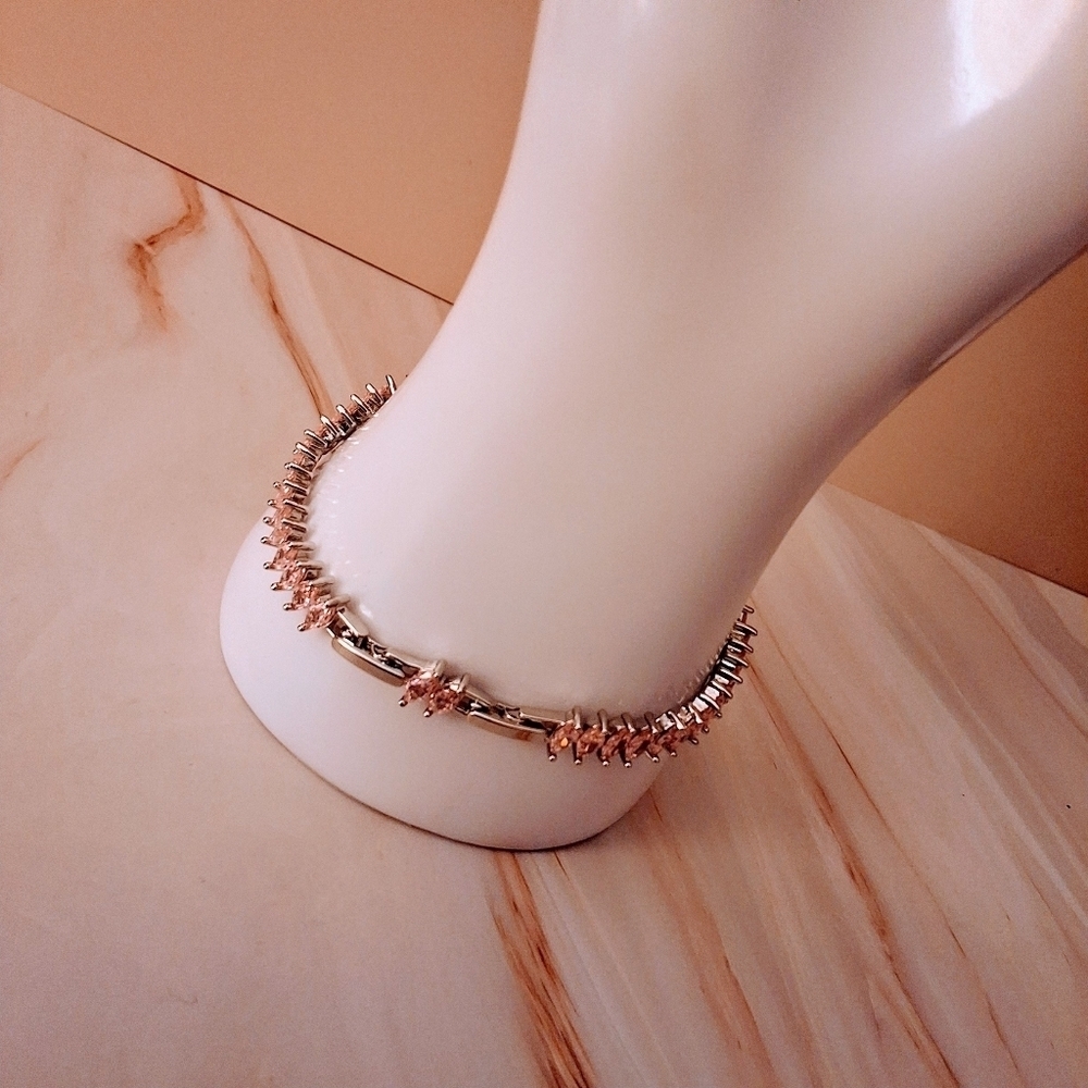 Pretty Bird 18K White Gold Plated Pink Crystal Bracelet - Picture 6 of 16